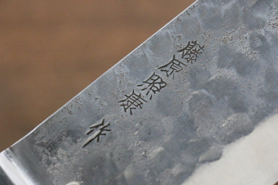 Fujiwara Teruyasu Fujiwara Teruyasu Maboroshi White Steel No.1 Nashiji Hammered Nakiri 165mm with Black Pakka wood Handle - Seisuke Knife