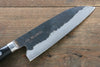 Fujiwara Teruyasu Denka Blue Super Black Finished Santoku 165mm with Black Pakkawood Handle - Seisuke Knife - Slide 3