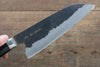 Fujiwara Teruyasu Denka Blue Super Black Finished Santoku 165mm with Black Pakkawood Handle - Seisuke Knife - Slide 4