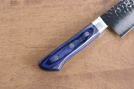 Seisuke VG10 33 Layer Hammered Damascus Gyuto 210mm Blue Pakka wood Handle - Seisuke Knife