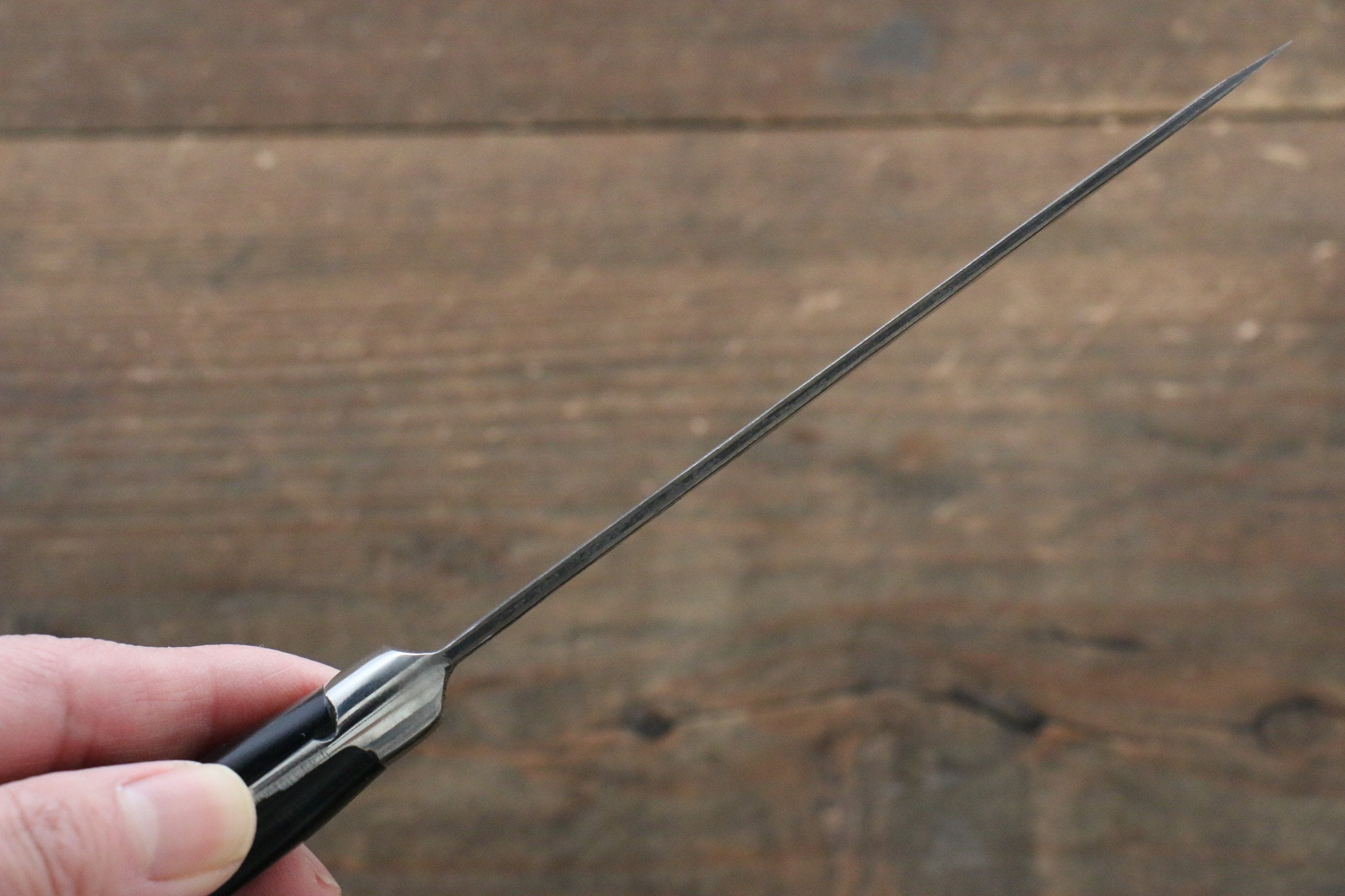 Fujiwara Teruyasu Denka Blue Super Kurouchi Petty-Utility 120mm Black Pakkawood Handle - Seisuke Knife