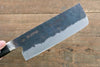 Fujiwara Teruyasu Denka Blue Super Black Finished Nakiri 165mm with Black Pakkawood Handle - Seisuke Knife - Slide 4