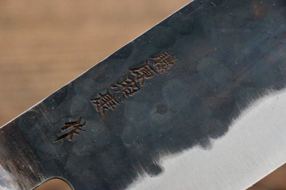 Fujiwara Teruyasu Denka Blue Super Black Finished Nakiri 165mm with Black Pakkawood Handle - Seisuke Knife