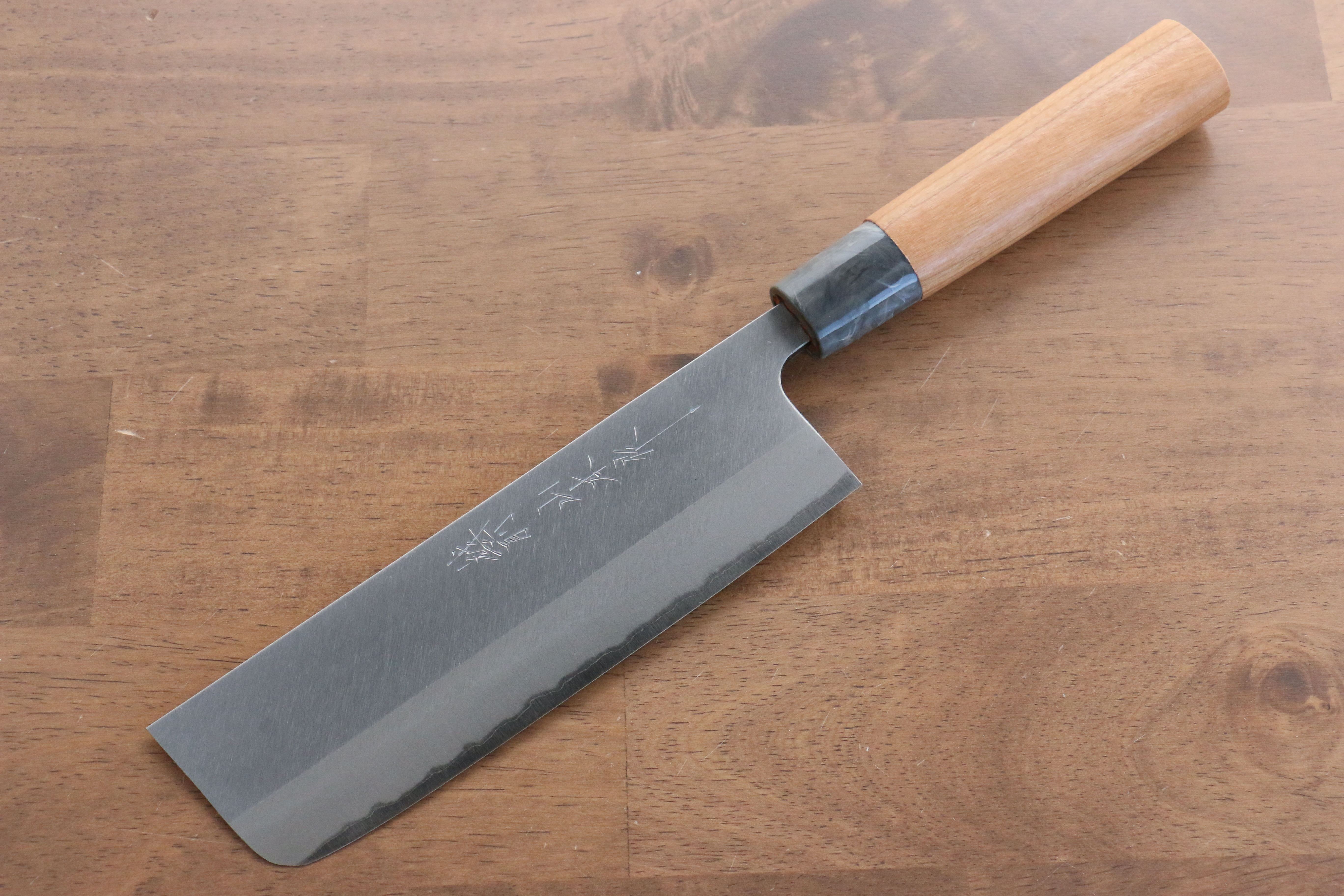 Nao Yamamoto White Steel No.2 Kasumitogi Nakiri 165mm with American Cherry Handle - Seisuke Knife