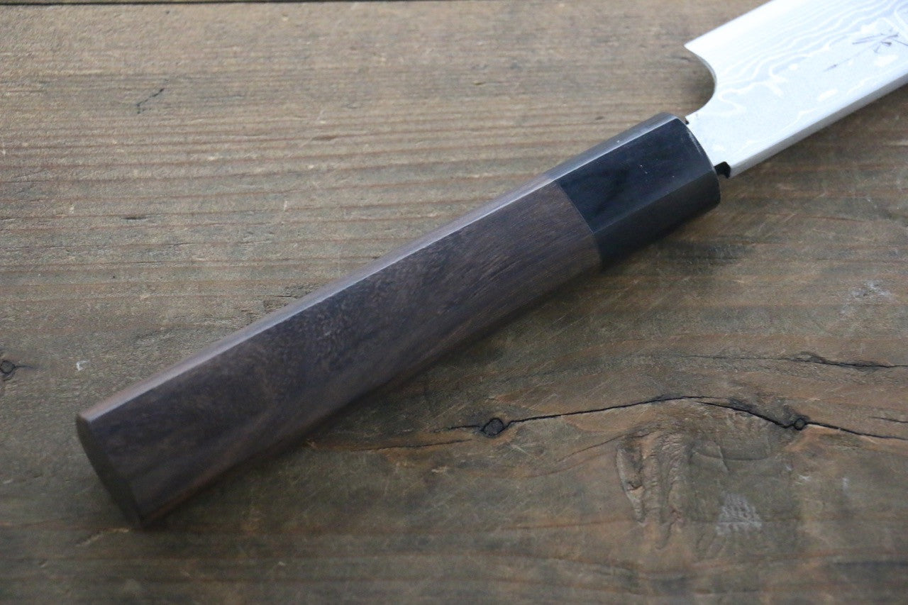 [Left Handed] Hideo Kitaoka White Steel No.2 Damascus Yanagiba Japanese Chef Knife 240mm - Seisuke Knife