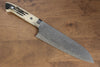 Takeshi Saji SG2 Diamond Finish Damascus Santoku 180mm Cow Bone Handle - Seisuke Knife - Slide 1