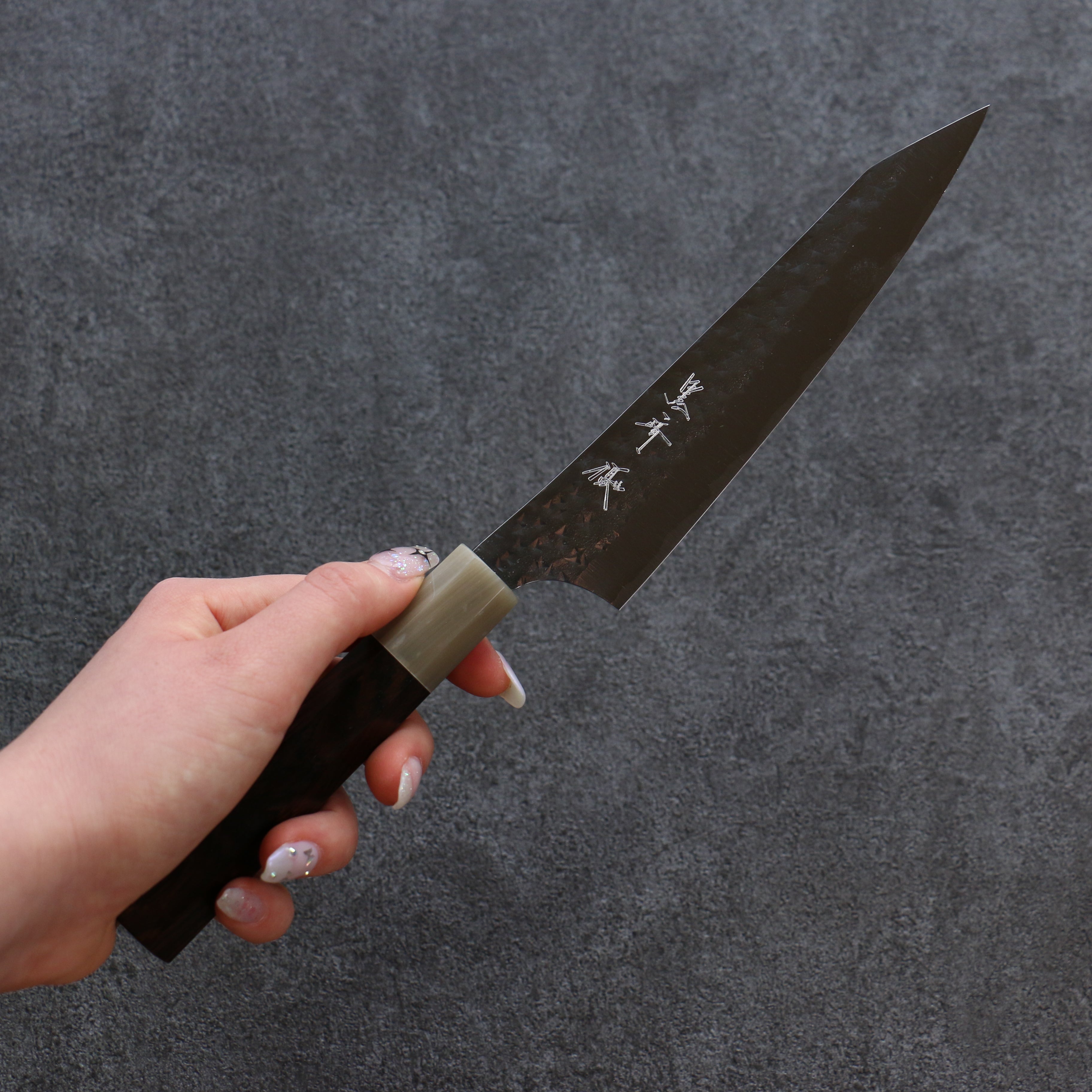 Yu Kurosaki Senko SG2 Hammered Petty-Utility 150mm Ebony Wood Handle - Seisuke Knife