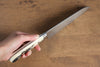 Takeshi Saji SG2 Diamond Finish Damascus Santoku 180mm Cow Bone Handle - Seisuke Knife - Slide 8