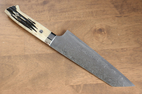 Takeshi Saji SG2 Diamond Finish Damascus Bunka 170mm Cow Bone Handle - Seisuke Knife