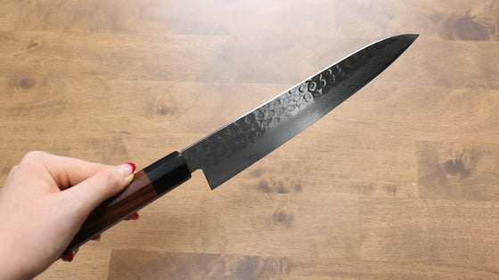 Seisuke AUS10 45 Layer Damascus Gyuto 210mm Shitan Handle - Seisuke Knife