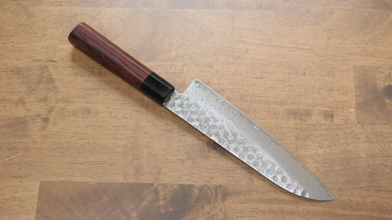 Seisuke AUS10 45 Layer Damascus Santoku 180mm Shitan Handle - Seisuke Knife