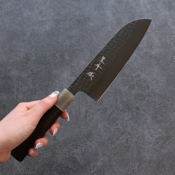 Yu Kurosaki Senko SG2 Hammered Santoku 165mm Ebony Wood Handle - Seisuke Knife