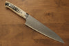 Takeshi Saji SG2 Diamond Finish Damascus Gyuto 180mm Cow Bone Handle - Seisuke Knife - Slide 1