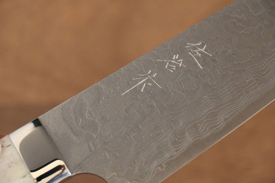 Takeshi Saji SG2 Diamond Finish Damascus Gyuto 180mm Cow Bone Handle - Seisuke Knife