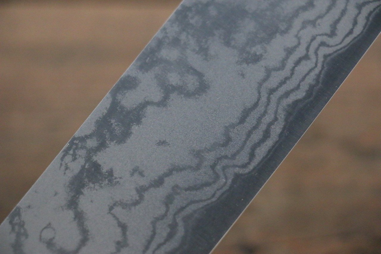 Shungo Ogata White Steel No.2 Damascus Migaki Finished Nakiri 165mm Shitan Handle - Seisuke Knife