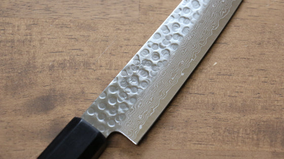 Seisuke AUS10 45 Layer Damascus Petty-Utility 150mm Shitan Handle - Seisuke Knife