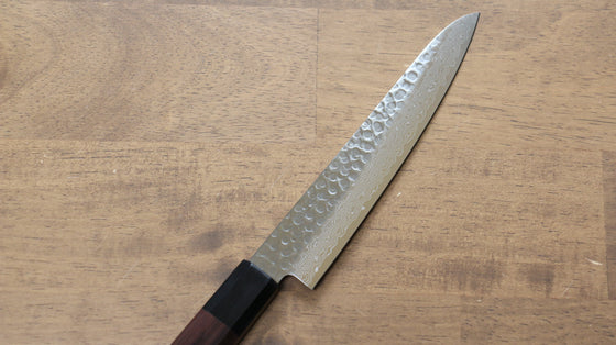 Seisuke AUS10 45 Layer Damascus Petty-Utility 150mm Shitan Handle - Seisuke Knife