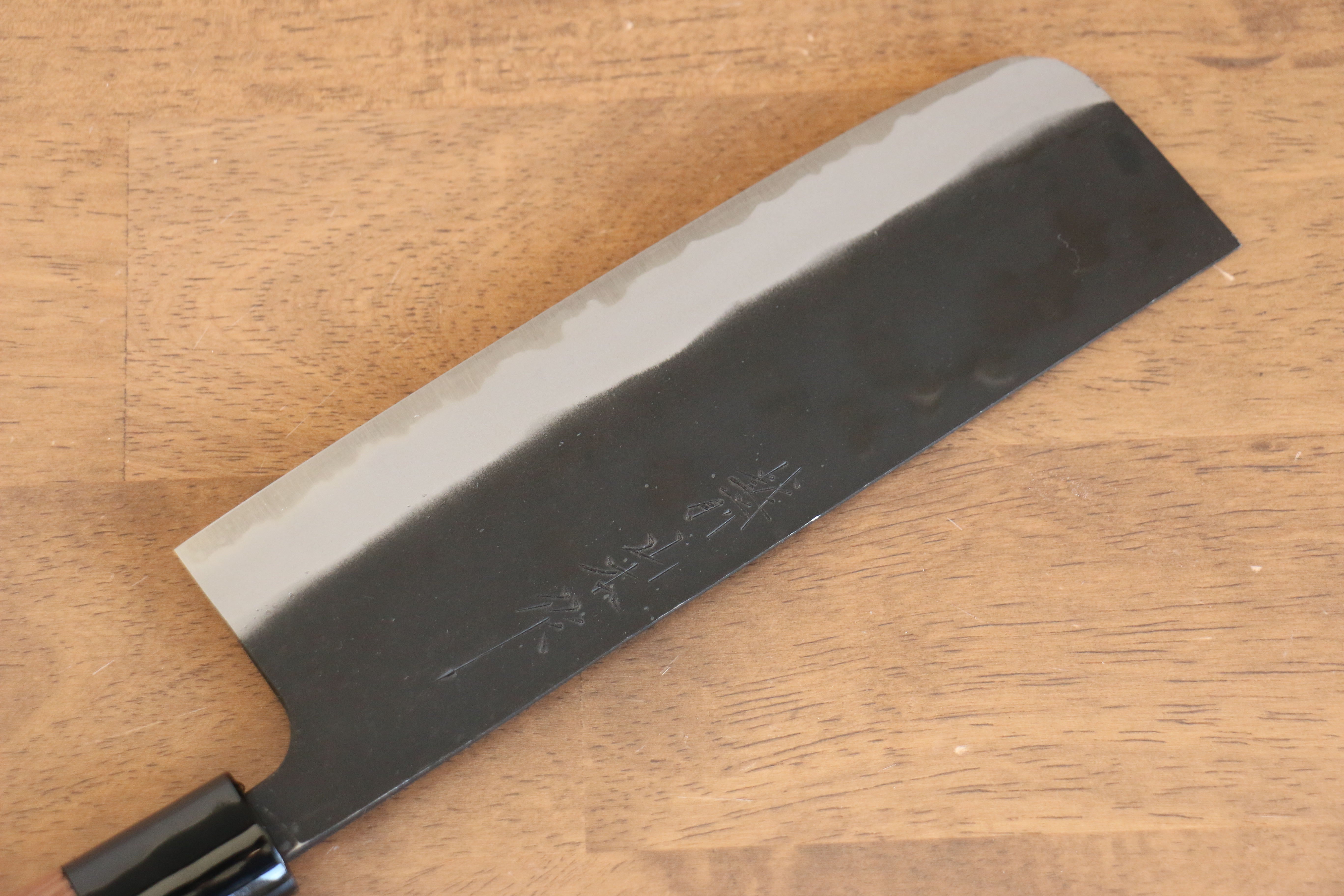 Nao Yamamoto Blue Steel No.2 Kurouchi Nakiri 180mm with Walnut Handle - Seisuke Knife