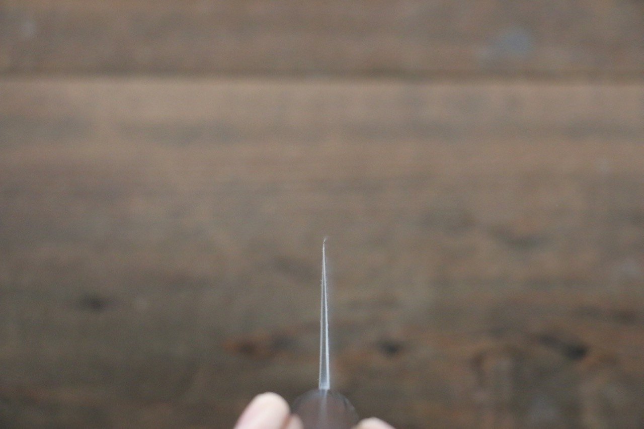 Shungo Ogata White Steel No.2 Damascus Migaki Finished Nakiri 165mm Shitan Handle - Seisuke Knife