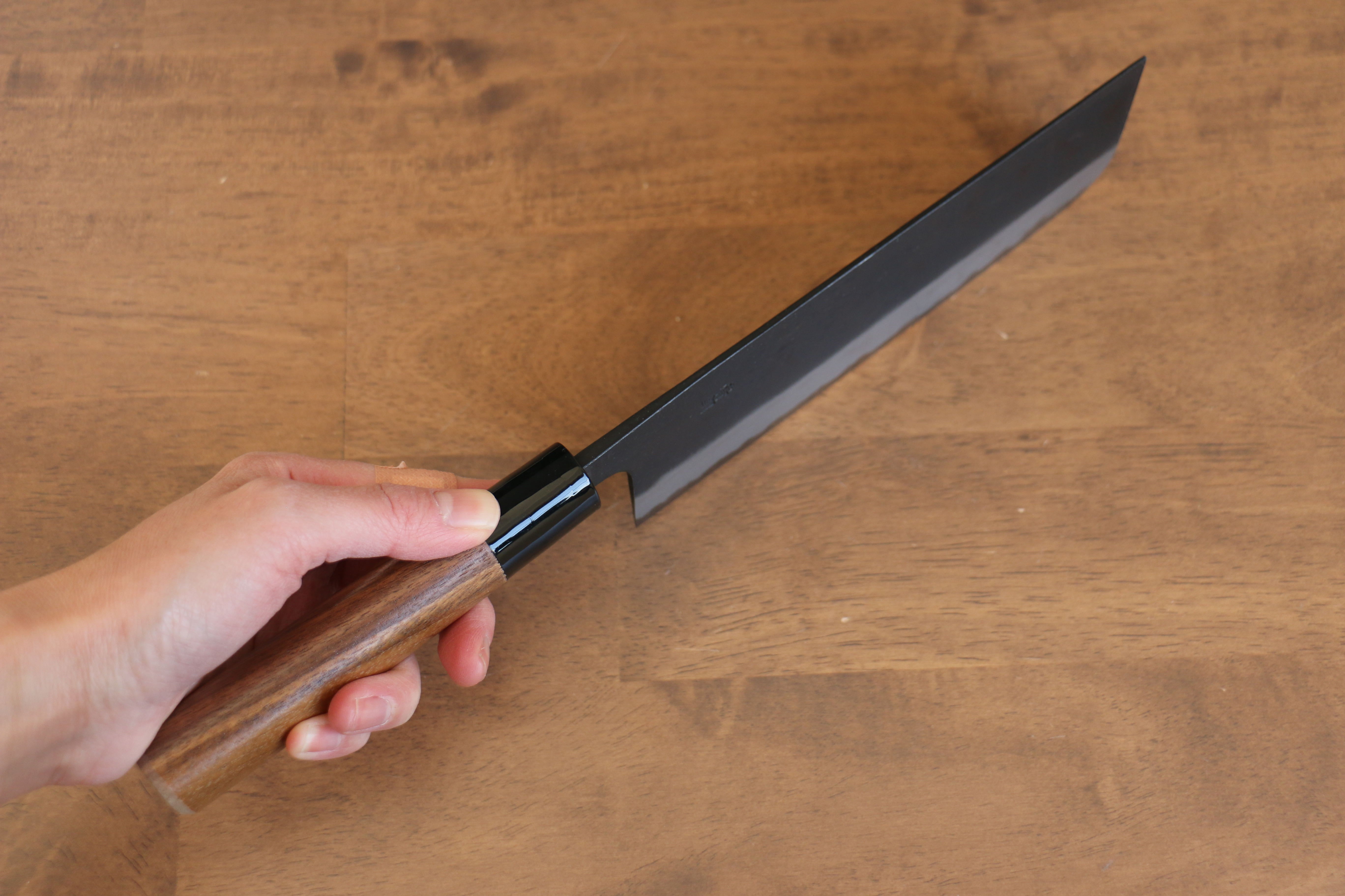Nao Yamamoto Blue Steel No.2 Kurouchi Nakiri 180mm with Walnut Handle - Seisuke Knife