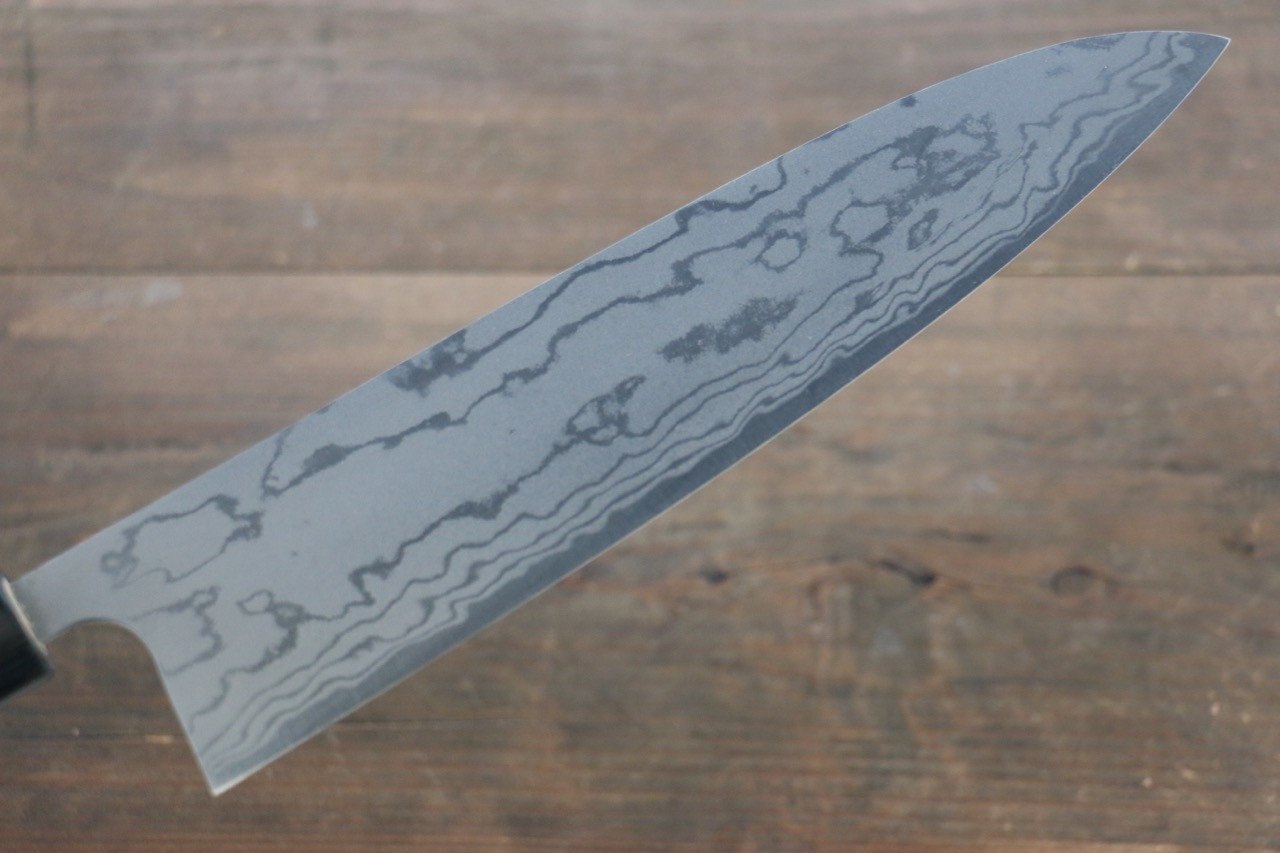 Shungo Ogata White Steel No.2 Damascus Migaki Finished Gyuto 240mm Shitan Handle - Seisuke Knife