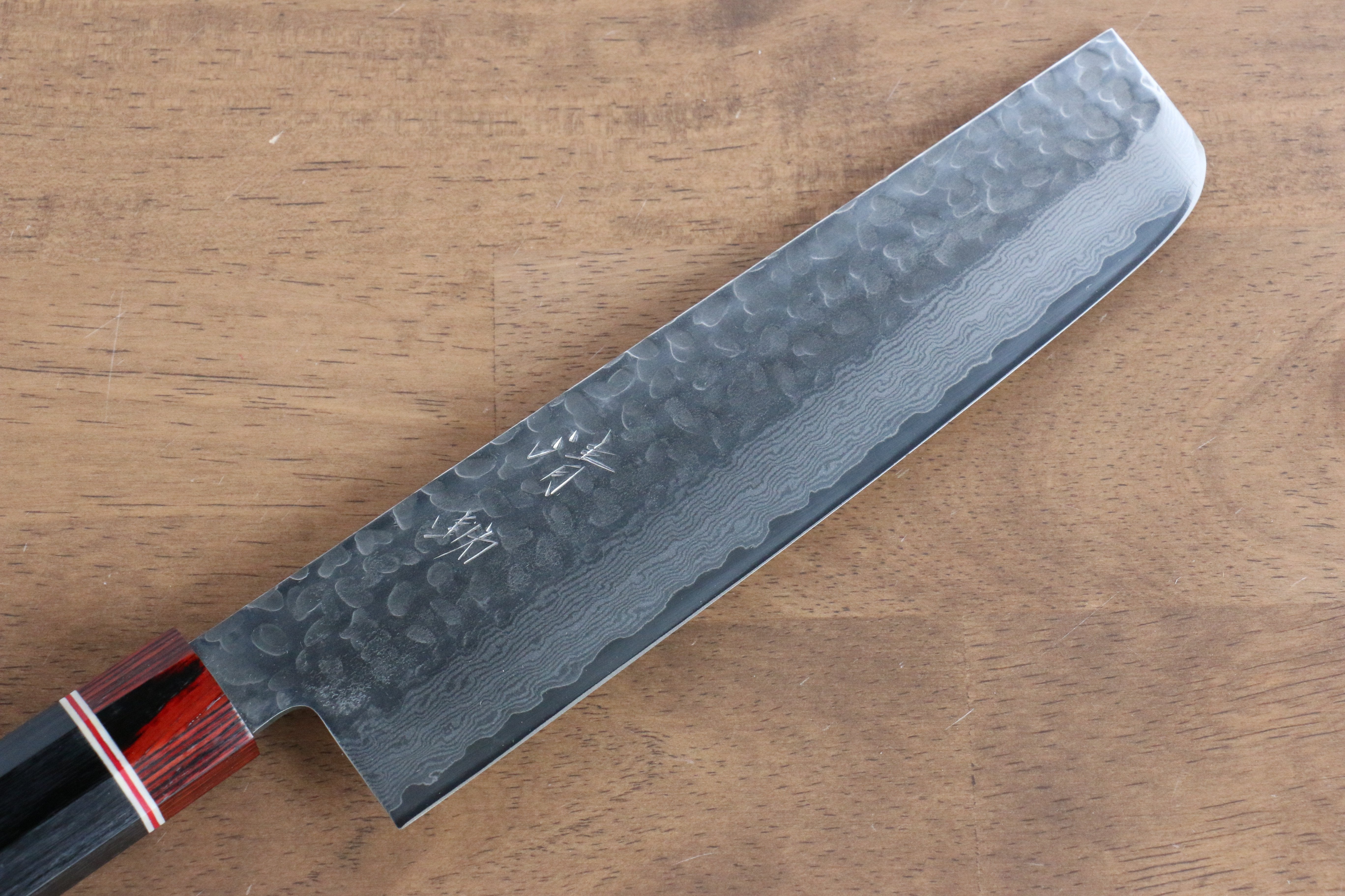 Seisuke VG10 Damascus Nakiri 180mm Black Pakka wood Handle - Seisuke Knife