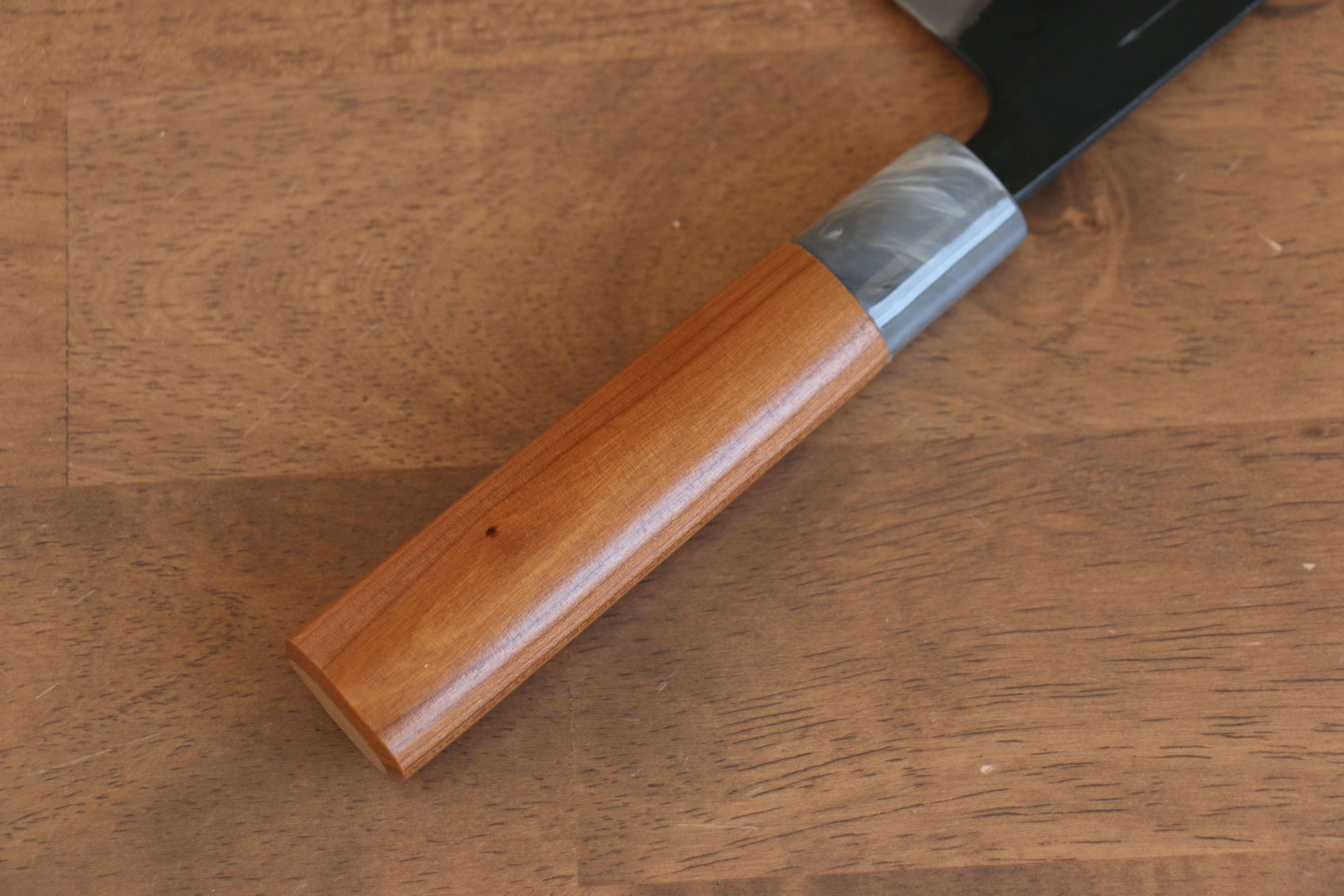 Nao Yamamoto White Steel Kurouchi Nakiri 165mm Cherry Wood Handle - Seisuke Knife
