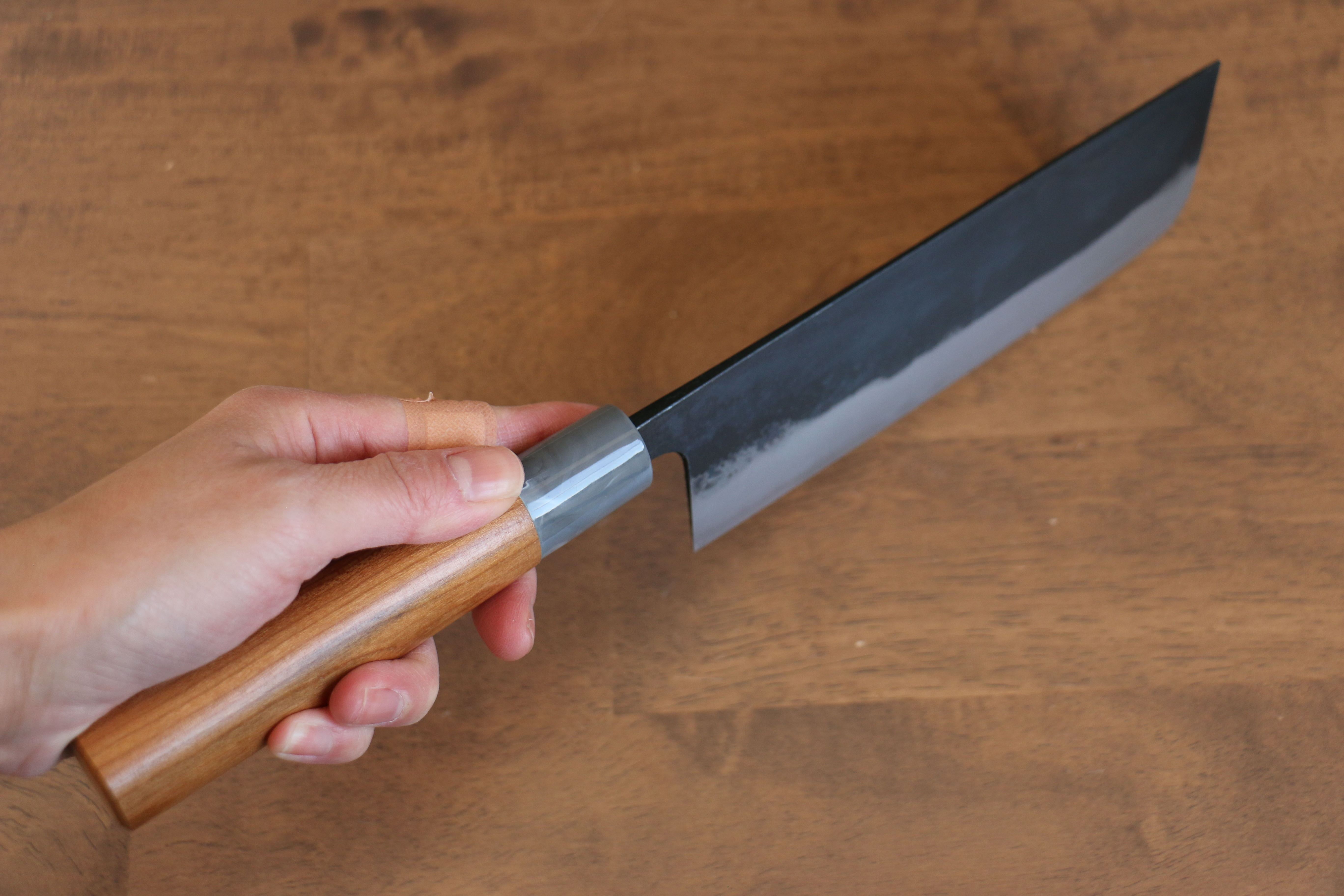 Nao Yamamoto White Steel Kurouchi Nakiri 165mm Cherry Wood Handle - Seisuke Knife