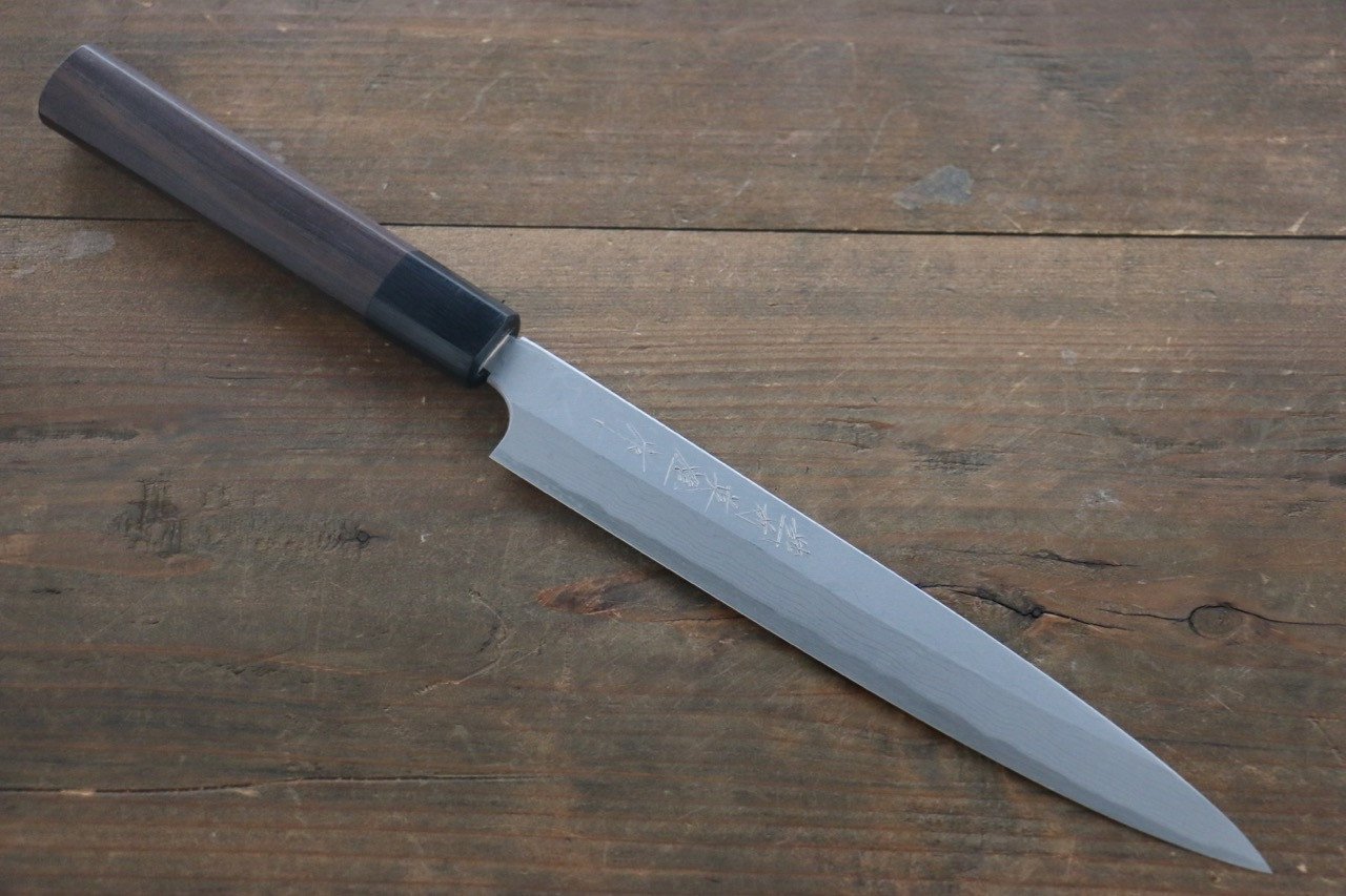 Hideo Kitaoka White Steel No.2 Damascus Yanagiba Japanese Chef Knife 210mm - Seisuke Knife