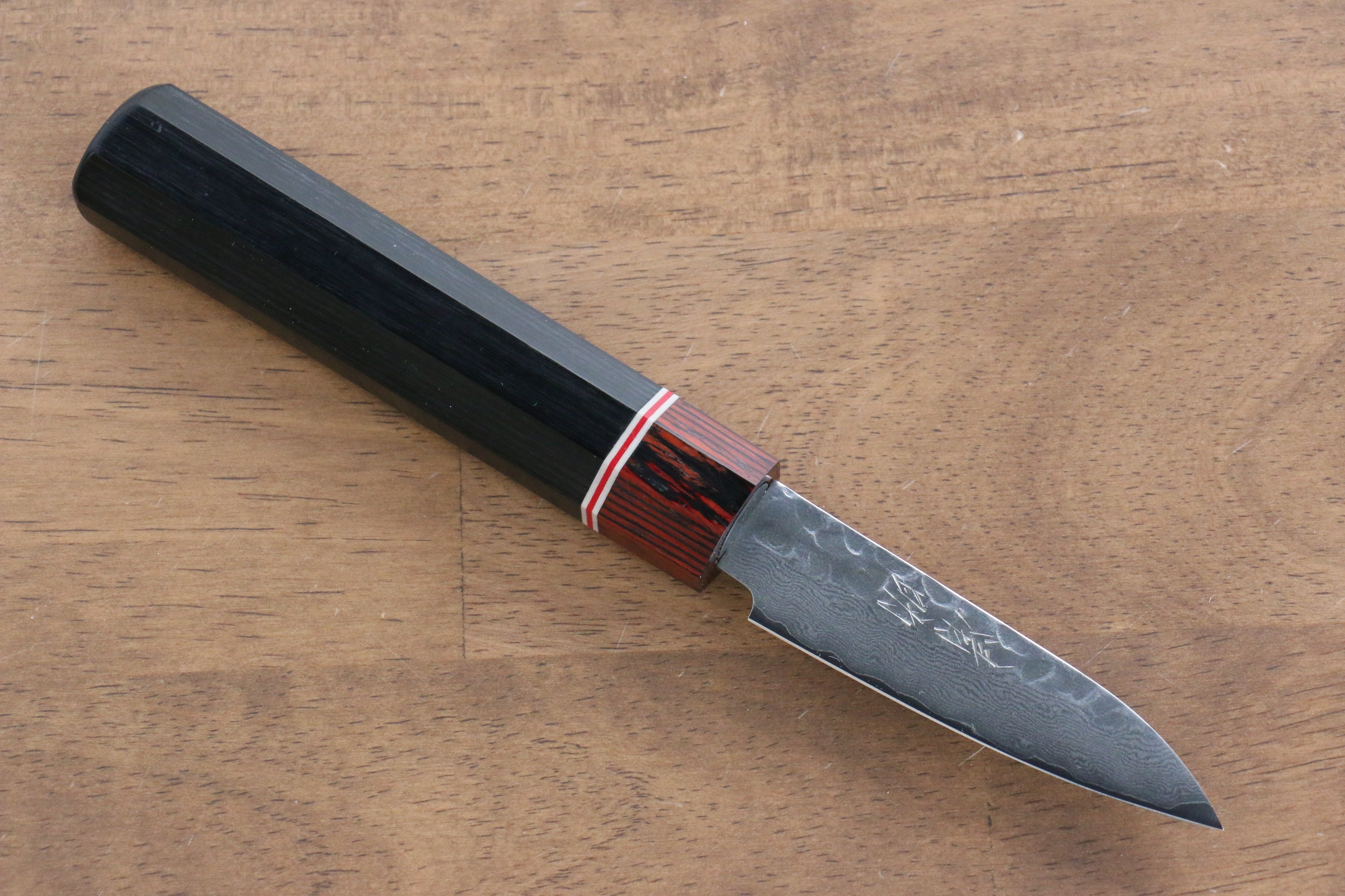 Seisuke VG10 Damascus Paring 80mm Black Pakkawood Handle - Seisuke Knife