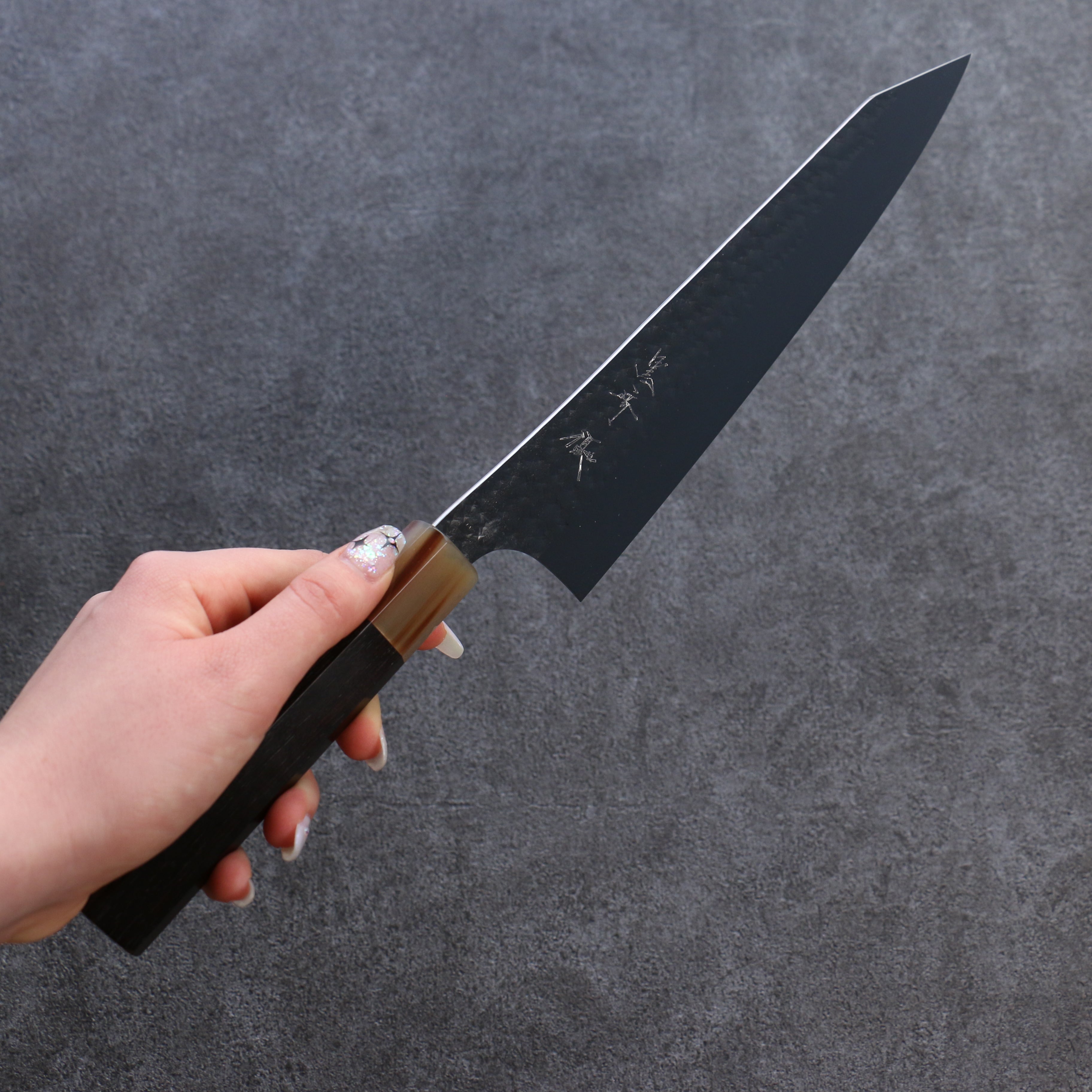 Yu Kurosaki Senko SG2 Hammered Gyuto 210mm Ebony Wood Handle - Seisuke Knife