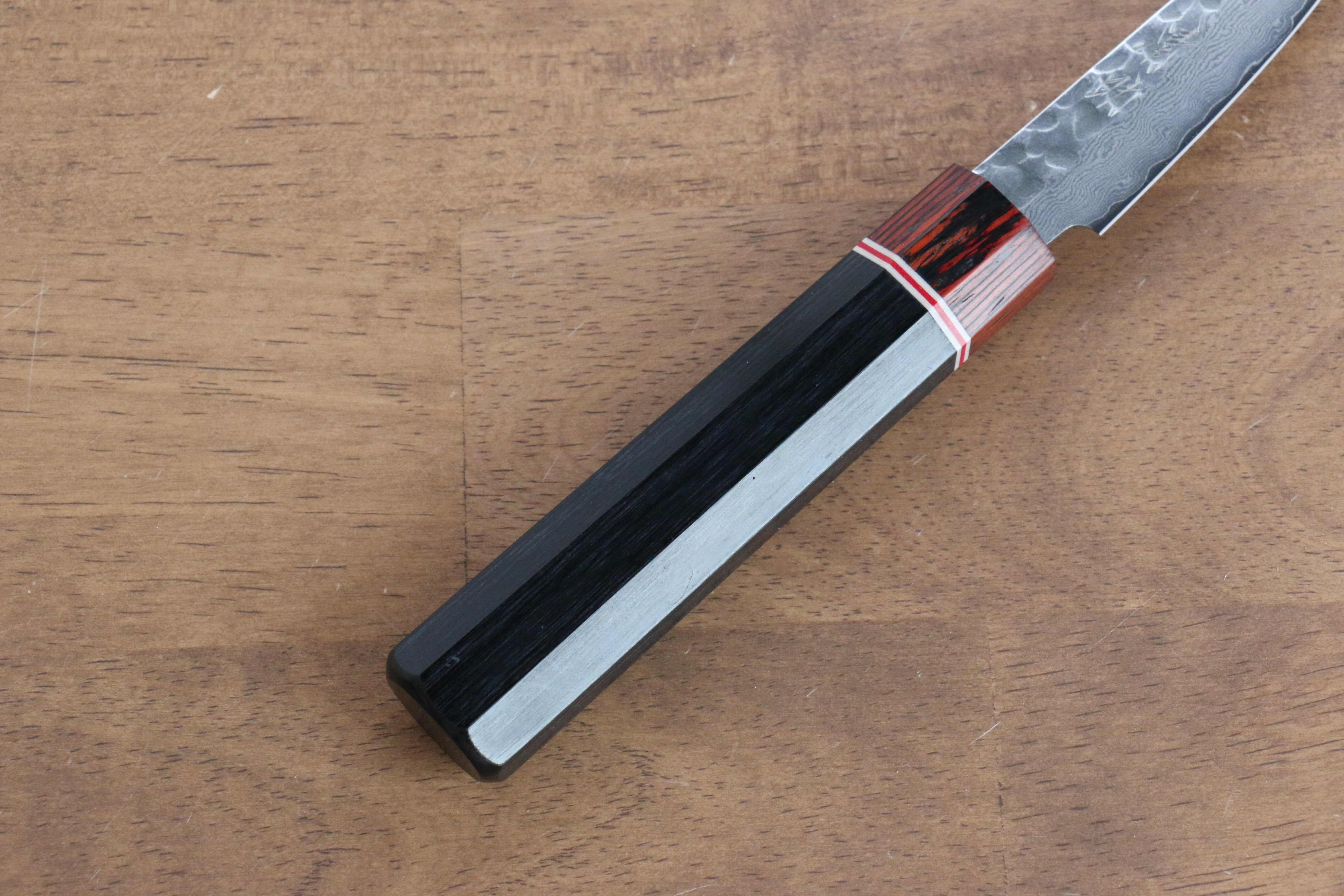 Seisuke VG10 Damascus Paring 80mm Black Pakkawood Handle - Seisuke Knife