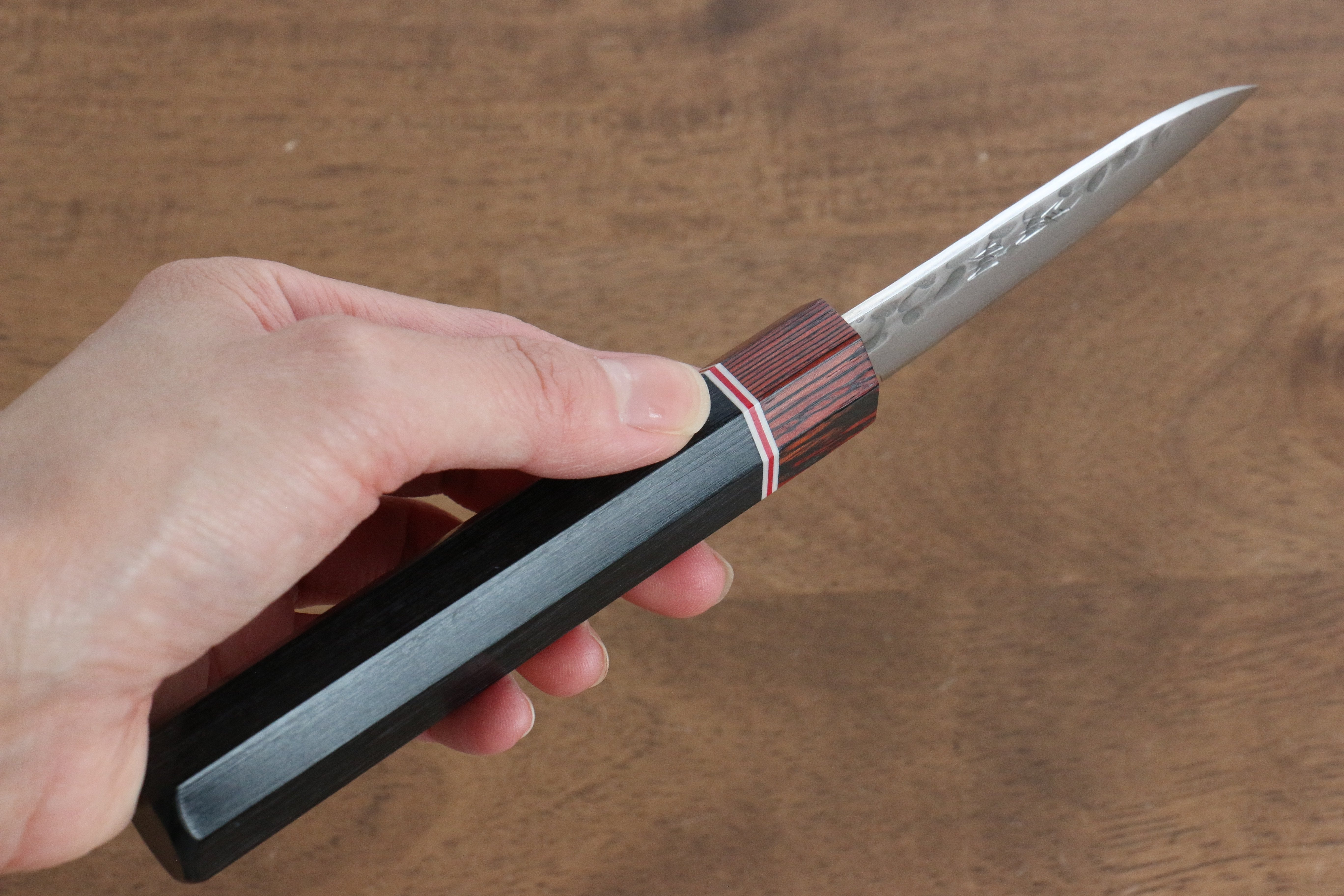 Seisuke VG10 Damascus Paring 80mm Black Pakkawood Handle - Seisuke Knife