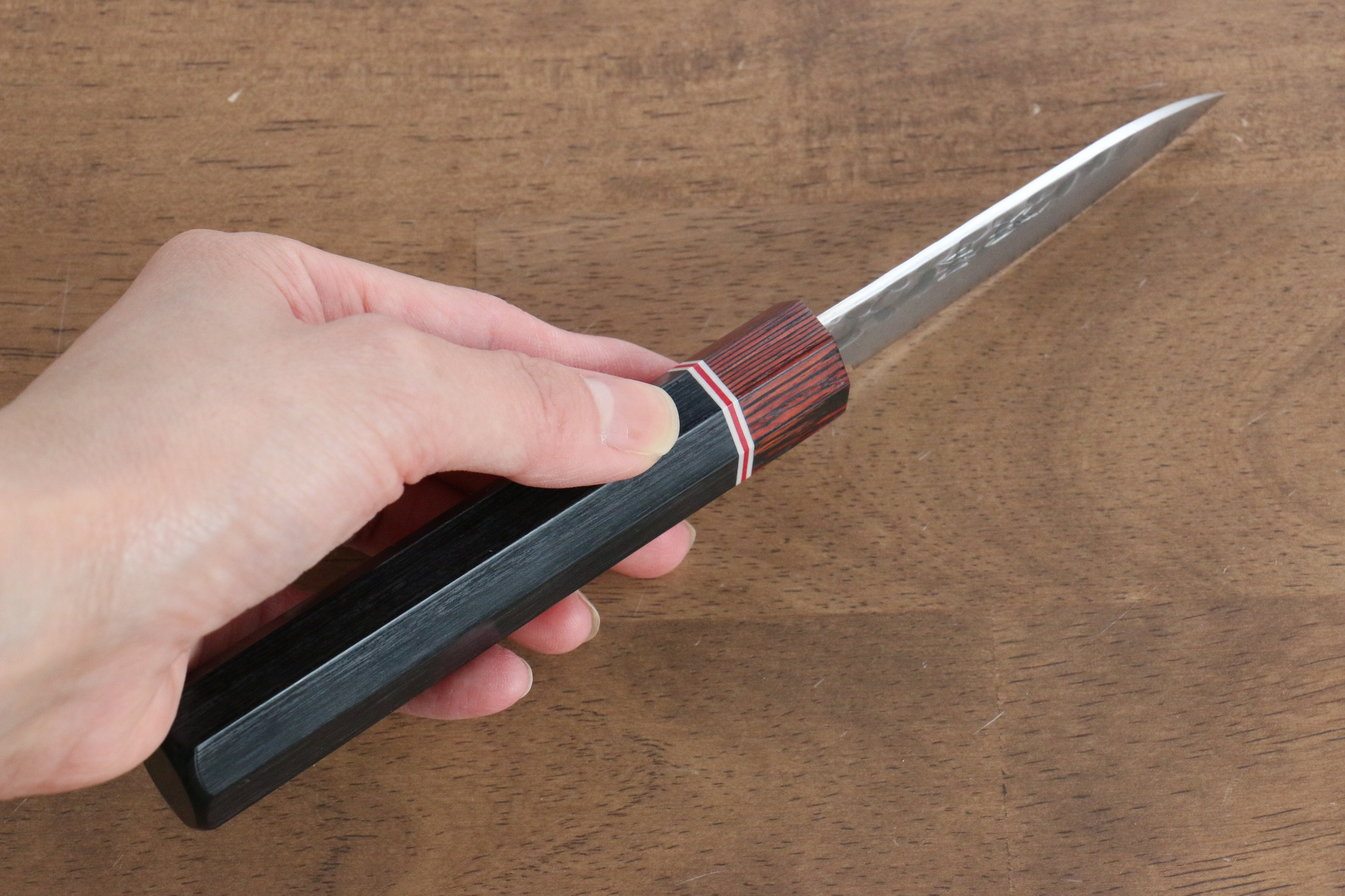 Seisuke VG10 Damascus Paring 80mm Black Pakkawood Handle - Seisuke Knife