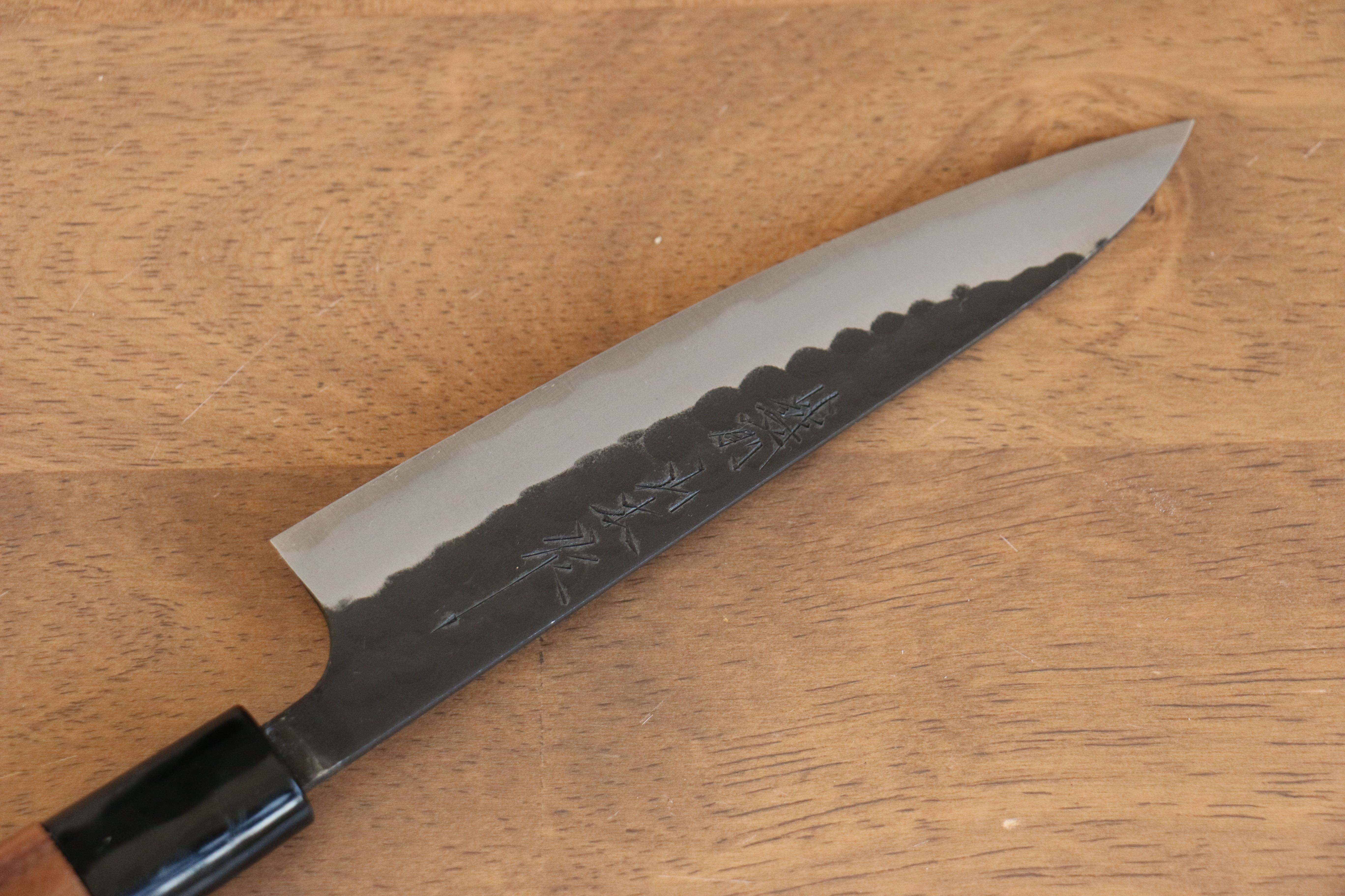 Nao Yamamoto Blue Steel Kurouchi Maru Hammered Petty-Utility 140mm Walnut Handle - Seisuke Knife