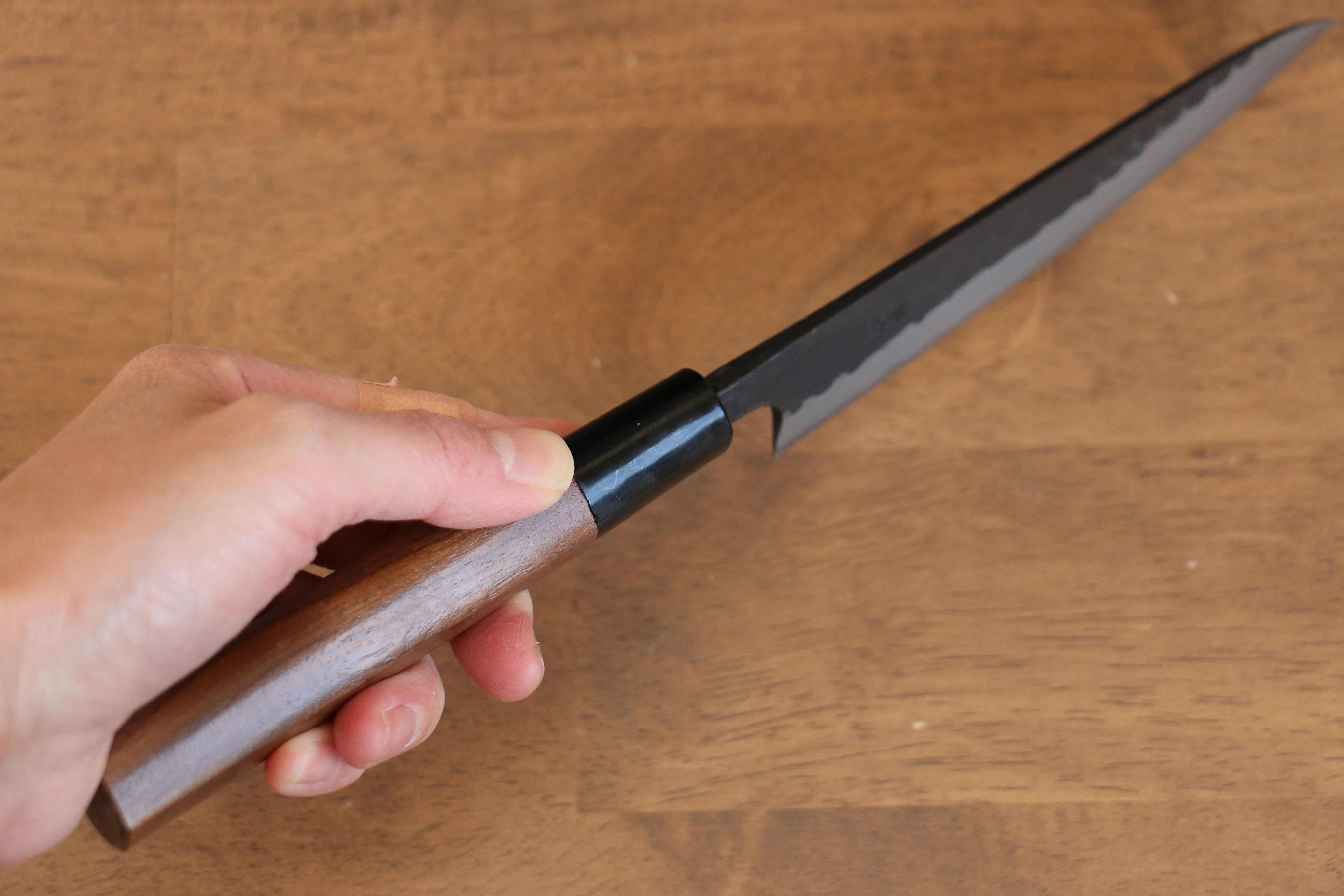 Nao Yamamoto Blue Steel Kurouchi Maru Hammered Petty-Utility 140mm Walnut Handle - Seisuke Knife