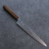 Seisuke Nami AUS10 Mirrored Finish Damascus Sujihiki 240mm Oak Handle - Seisuke Knife