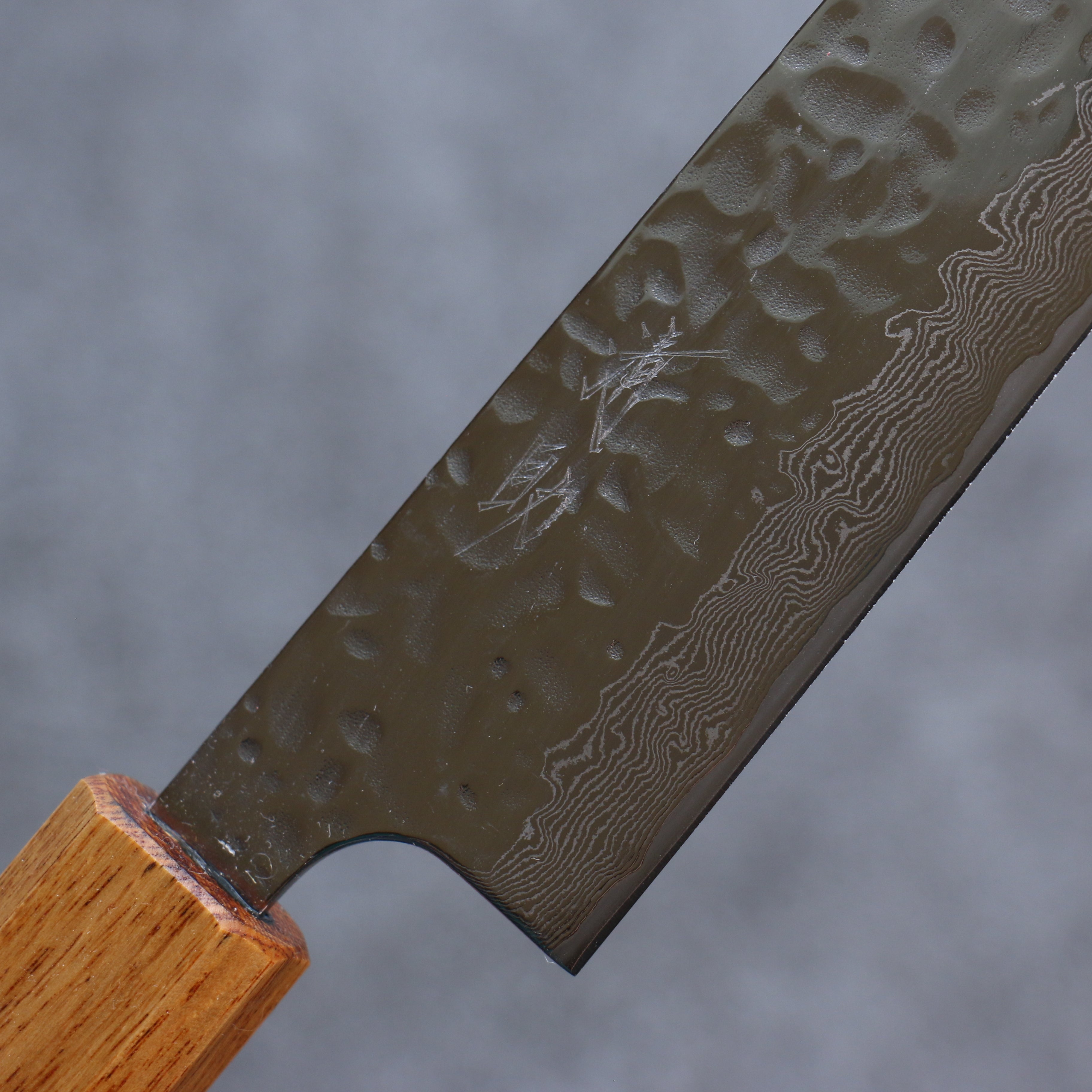 Seisuke Tsukikage AUS10 Migaki Finished Hammered Damascus Sujihiki 270mm Oak Handle - Seisuke Knife