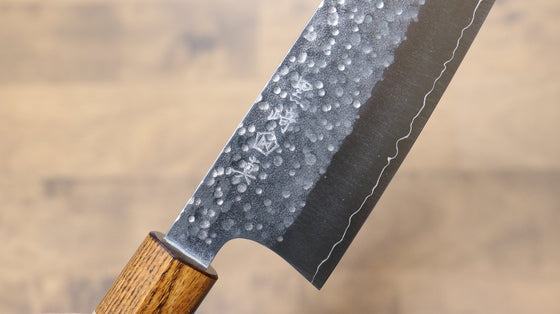 Makoto Kurosaki SG2 Hammered(Maru) Santoku 165mm Enju Lacquered(Blue��� Handle - Seisuke Knife