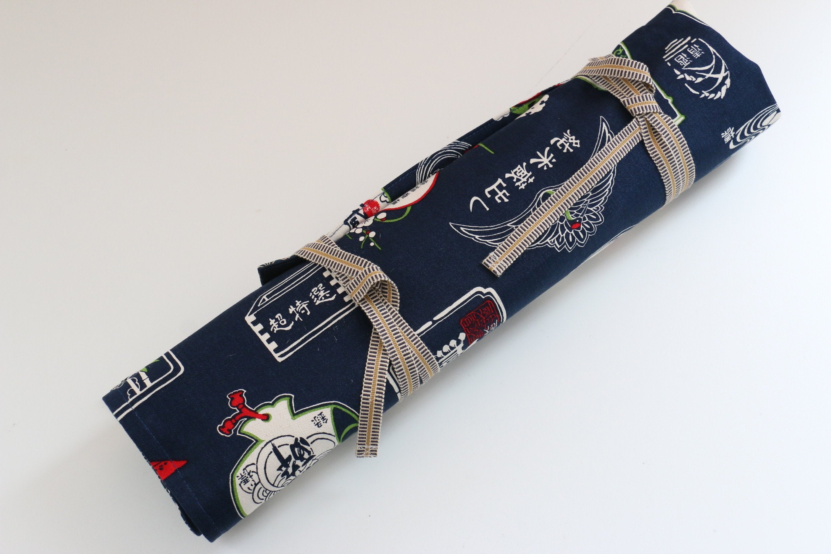 Japanese Style Knife Roll Konsake-Ura-Konkasuri 4 Pockets - Seisuke Knife