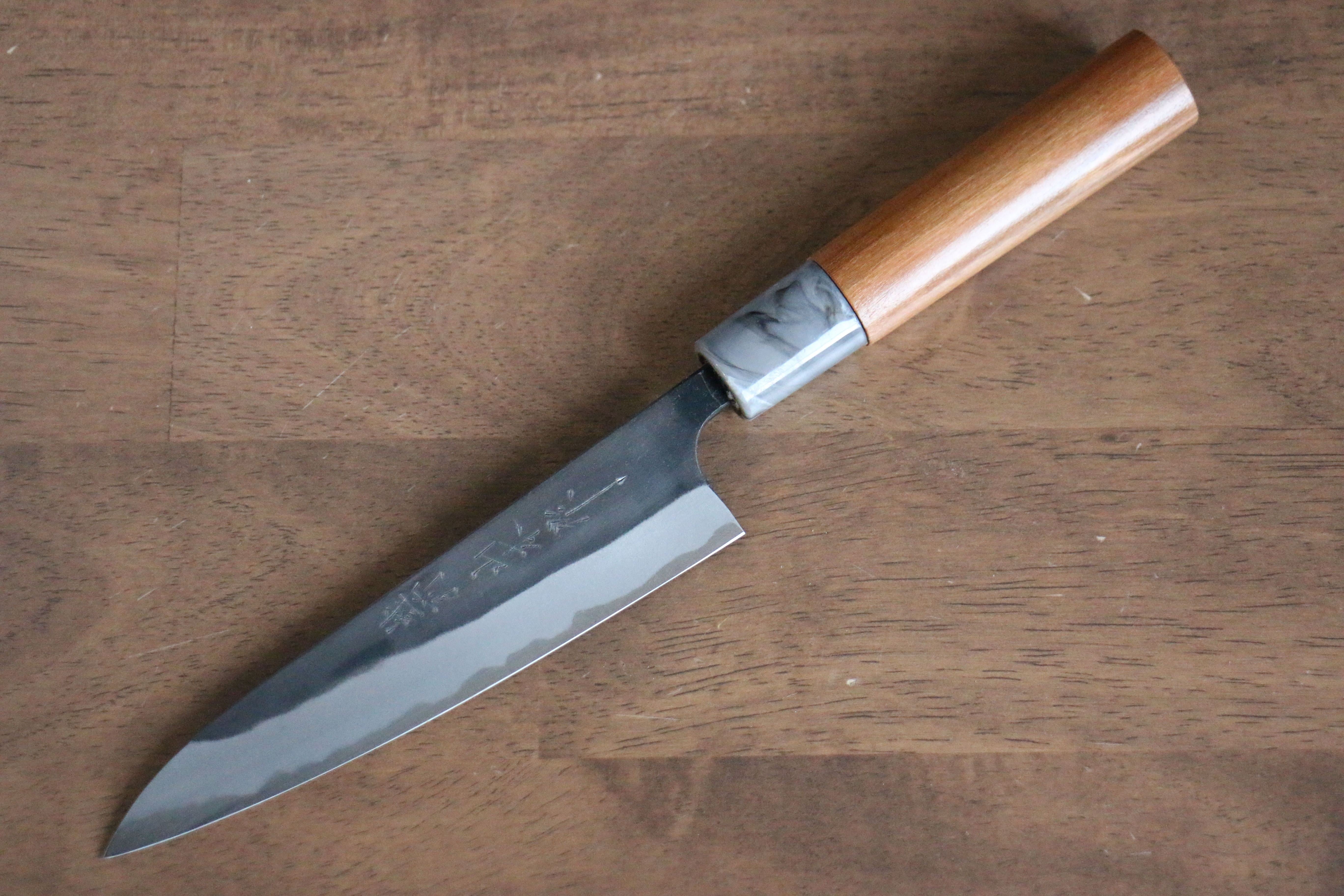 Nao Yamamoto White Steel No.2 Kurouchi Petty-Utility 140mm Cherry Wood Handle - Seisuke Knife