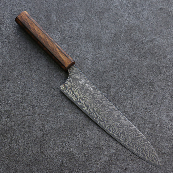 Yoshimi Kato SG2 Damascus Gyuto 210mm Burnt Oak Handle - Seisuke Knife