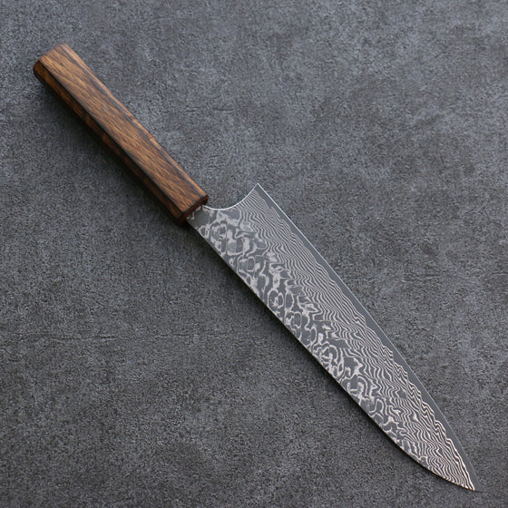 Yoshimi Kato SG2 Damascus Gyuto 210mm Burnt Oak Handle - Seisuke Knife