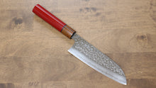  Makoto Kurosaki SG2 Hammered(Maru) Santoku 165mm Enju Lacquered(Red��� Handle - Seisuke Knife