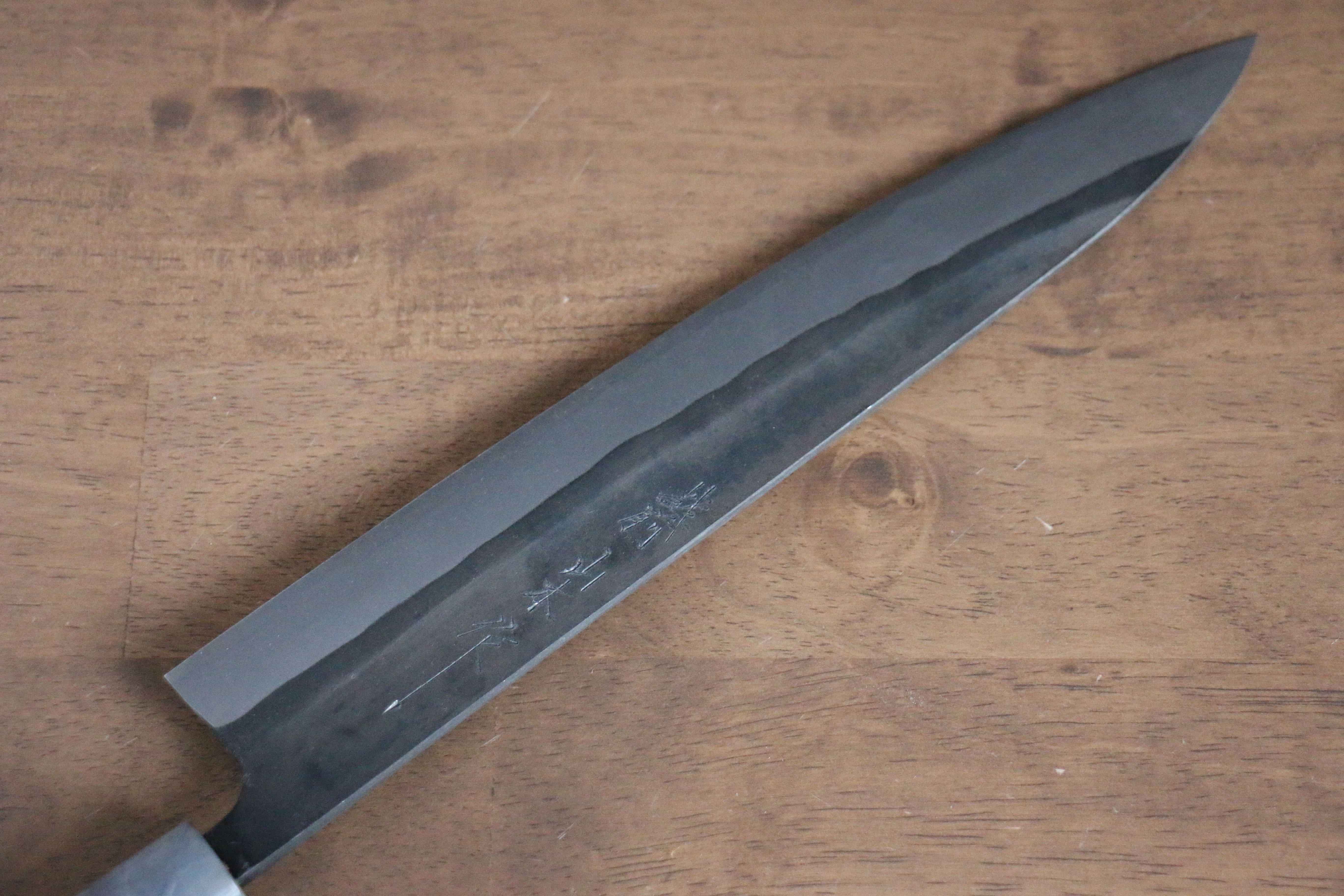 Nao Yamamoto White Steel No.2 Kurouchi Sujihiki 270mm Cherry Wood Handle - Seisuke Knife