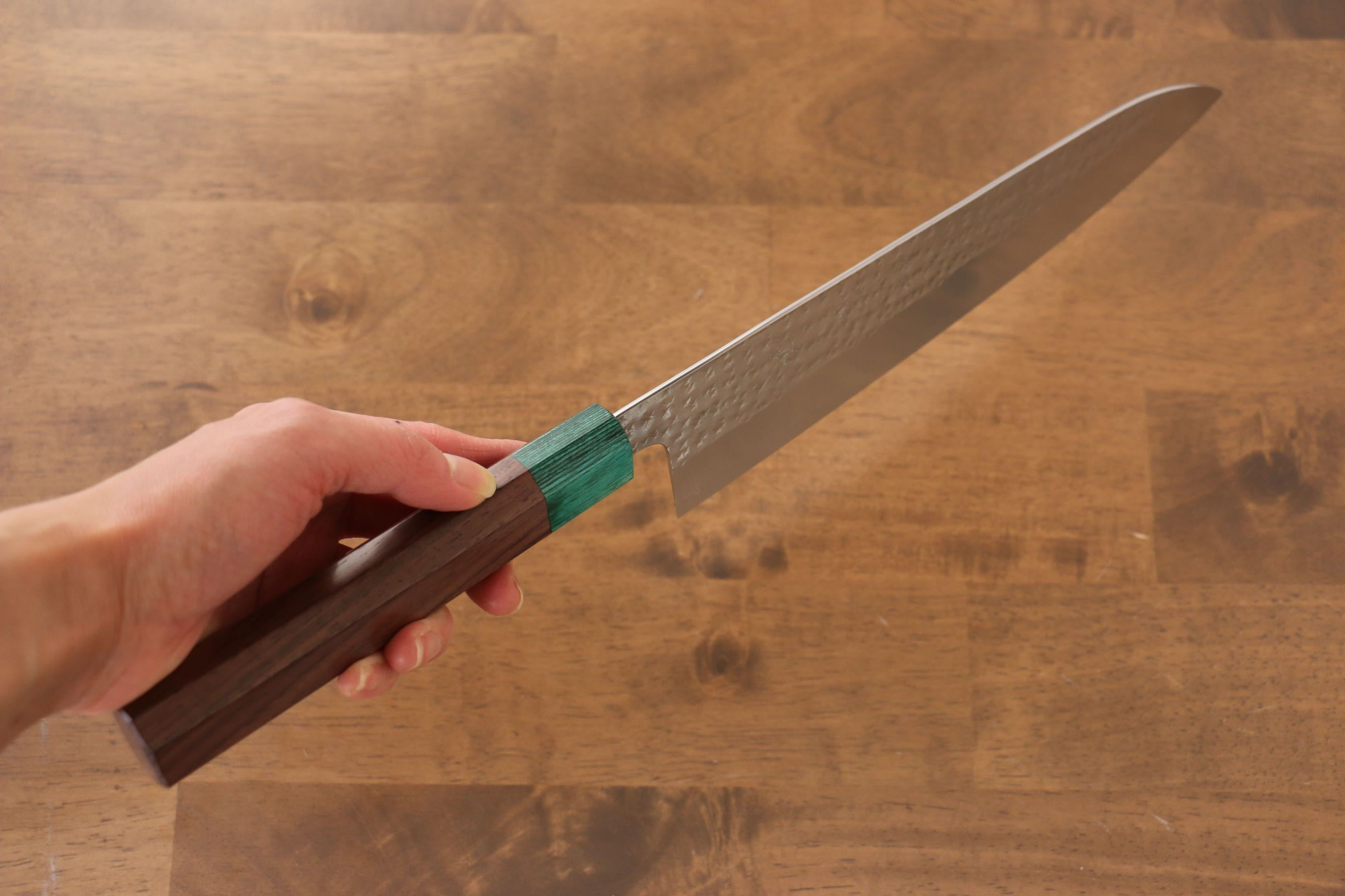 Yu Kurosaki Senko SG2 Hammered Gyuto 240mm Shitan Handle - Seisuke Knife