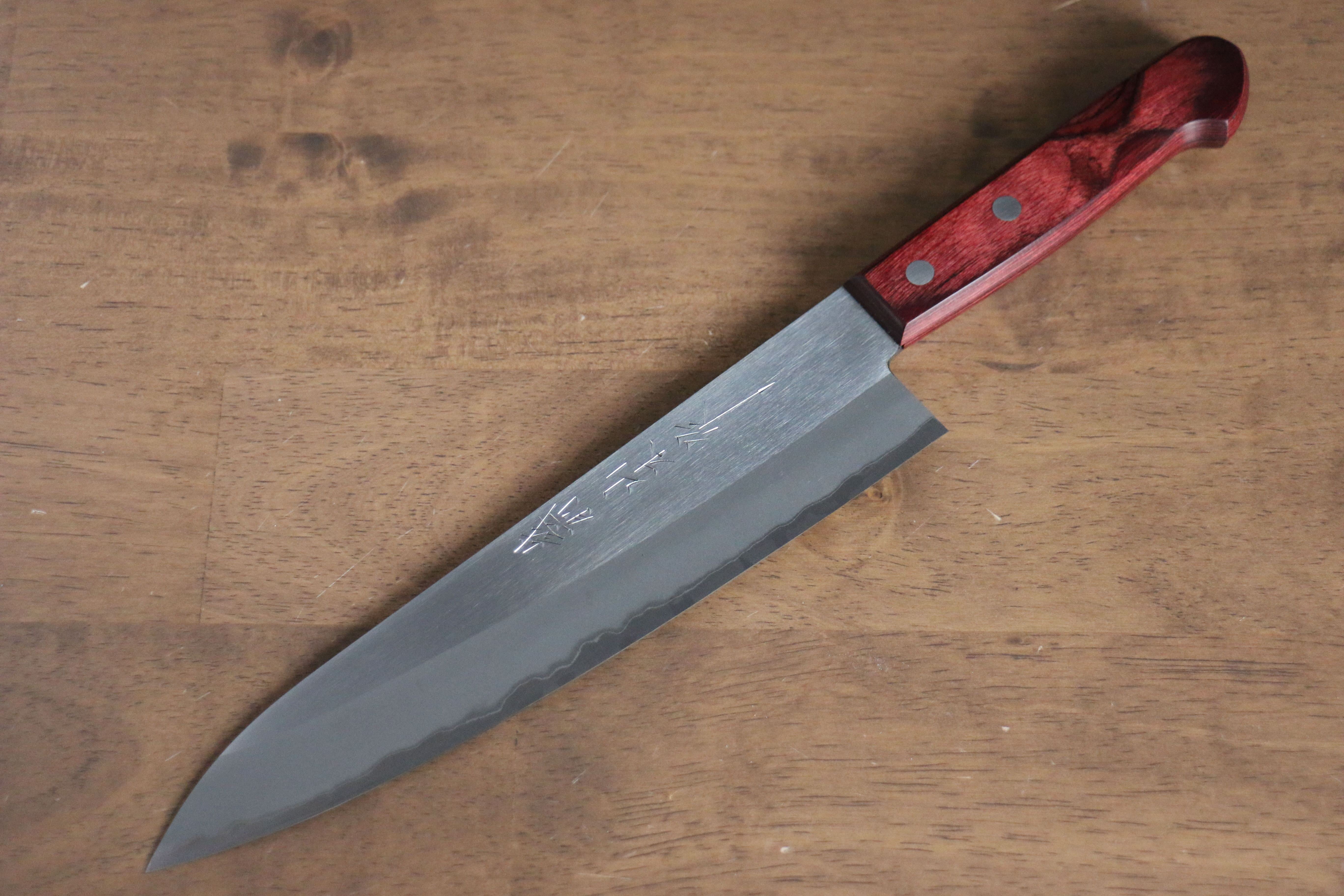 Nao Yamamoto White Steel No.2 Gyuto 210mm Red Pakka wood Handle - Seisuke Knife