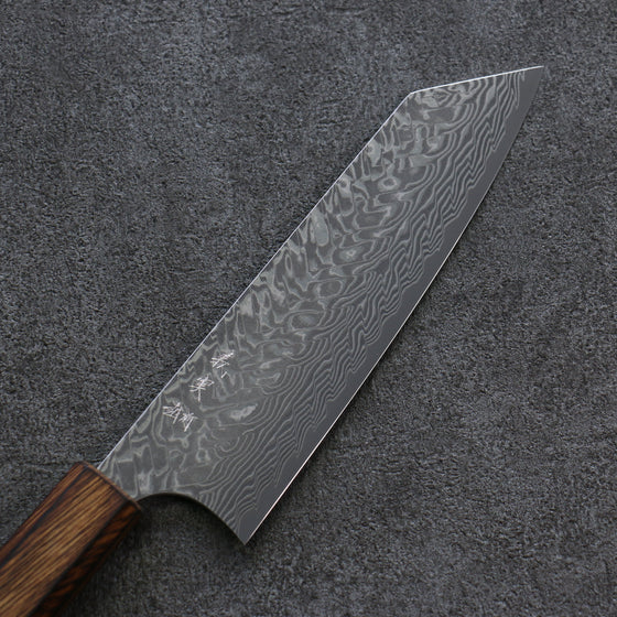 Yoshimi Kato SG2 Damascus Bunka 165mm Burnt Oak Handle - Seisuke Knife