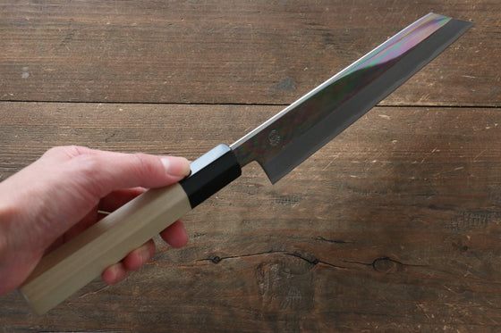 Choyo Blue Steel No.1 Mirrored Finish Kiritsuke Santoku 180mm with Magnolia Handle - Seisuke Knife