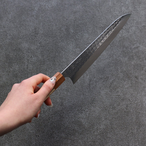 Yoshimi Kato Minamo SG2 Hammered Gyuto 210mm Oak Handle - Seisuke Knife